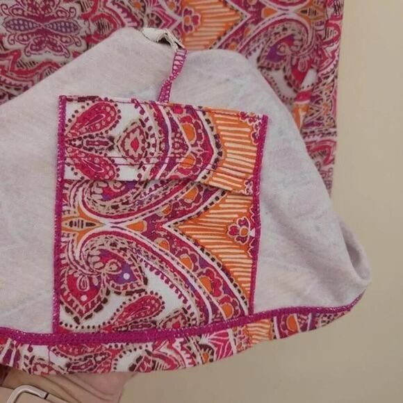 prAna Nadia Veeda Pink Orange Faux Wrap Dress Size Large - Picture 5 of 8